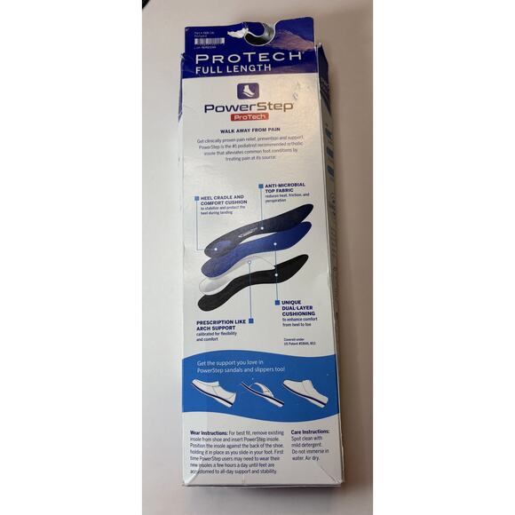 Men's Power Step Orthotics Full Insoles Size 14-15 K Plantar Fasciitis Open Box - Picture 2 of 5